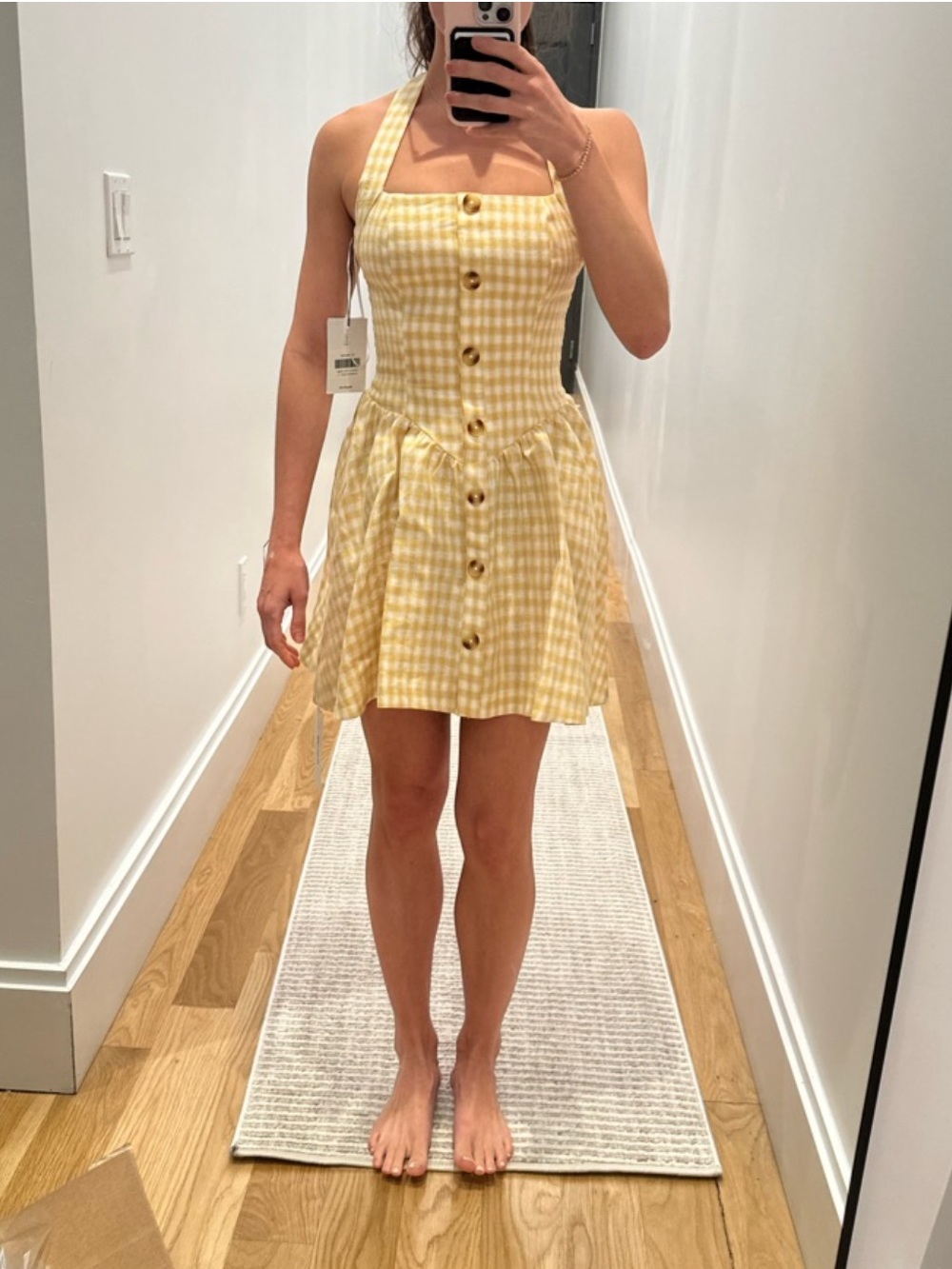 REFORMATION MARIELA Gingham Mini Dress - Picture 3 of 4